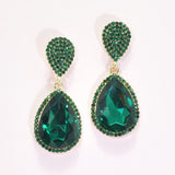 95178, TEARDROP ACCENT PAVE RHINESTONE EVENING EARRING, WEDDING, BRIDAL, PROM