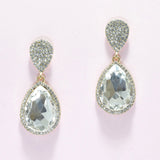 95178, TEARDROP ACCENT PAVE RHINESTONE EVENING EARRING, WEDDING, BRIDAL, PROM