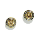 95185, ROUND CUBIC ZIRCONIA DESIGNER INSPIRED STUD EARRING