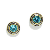 95185, ROUND CUBIC ZIRCONIA DESIGNER INSPIRED STUD EARRING