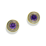 95185, ROUND CUBIC ZIRCONIA DESIGNER INSPIRED STUD EARRING