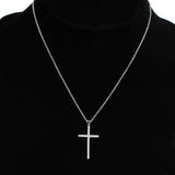 95187, PAVE CZ CROSS CHARM PENDANT NECKLACE, RELIGIOUS
