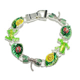 95191, EPOXY GARDEN THEME MAGNETIC CLOSURE BRACELET