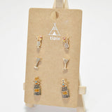 Margarita Wine Bottle Pave Stud Earring SET