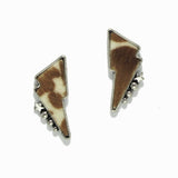 Western Lightening Bolt COW Print Mohair Earring