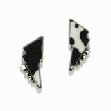 Western Lightening Bolt COW Print Mohair Earring - view 2