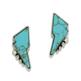 Western Lightening Bolt COW Print Mohair Earring - view 3
