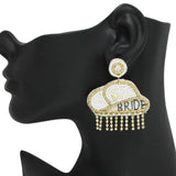95252, "BRIDE" SEED BEAD EARRING