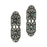 Western Textured Turquoise Stone Earring