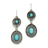 Western Oval Turquoise Stone Dangle Earring