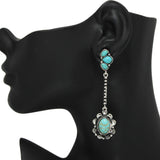 Western Oval Turquoise Dangle Earring