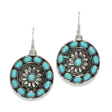 Western Concho Round Turquoise Stone Earring