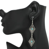 Western Textured Geometric Dangle Earring