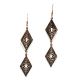 Western Textured Geometric Dangle Earring - view 2