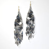 95303, LONG FRINGE SEED BEAD TASSEL EARRING