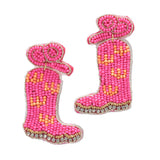 95305, WESTERN COWBOY BOOTS SEED BEAD EARRING