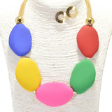 95314, RUBBER COATED GEOMETRIC NECKLACE
