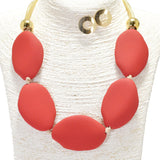 95314, RUBBER COATED GEOMETRIC NECKLACE