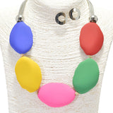 95314, RUBBER COATED GEOMETRIC NECKLACE