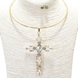 95315, CROSS RHINESTONE CHOKER NECKLACE