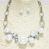 95323, PEARL WITH RHINESTONE NECKLACE