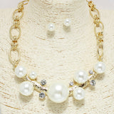 95323, PEARL WITH RHINESTONE NECKLACE
