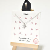 95328, GOLD DIPPED, "POLARIS" STARBURST CUBIC ZIRCONIA CHARM NECKLACE