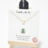 95330, GOLD DIPPED, "CUDDLE WITH ME" DAINTY BEAR NECKLACE