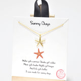 95332, GOLD DIPPED, "SUNNY DAYS" STARFISH CHARM NECKLACE