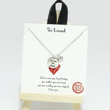 95333, GOLD DIPPED, "SO LOVED" DAINTY CHARM CZ NECKLACE, VALENTINE'S DAY