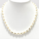 95340, SIMPLE PEARL WITH GEOMETRIC BEAD NECKLACE