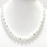 95340, SIMPLE PEARL WITH GEOMETRIC BEAD NECKLACE