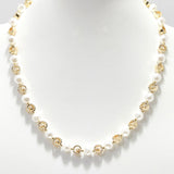 95341, FRESHWATER PEARL WITH GEOMETRIC ACCENT NECKLACE