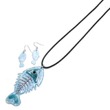 95344, FISH CELLULOID ACETATE LONG PENDANT NECKLACE