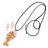 95344, FISH CELLULOID ACETATE LONG PENDANT NECKLACE