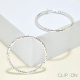 95359, 40MM, HYPO-ALLERGENIC TEXTURED ROUND HOOP CLIP ON EARRING