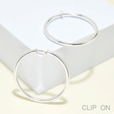 95361, 40MM, HYPO-ALLERGENIC SIMPLE ROUND HOOP CLIP ON EARRING