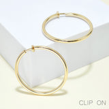 95361, 40MM, HYPO-ALLERGENIC SIMPLE ROUND HOOP CLIP ON EARRING