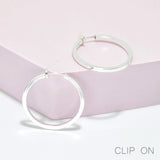 95362, 30MM, HYPO-ALLERGENIC SHARP EDGE ROUND HOOP CLIP ON EARRING