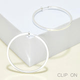 95363, 40MM, HYPO-ALLERGENIC SHARP EDGE ROUND HOOP CLIP ON EARRING