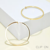 95363, 40MM, HYPO-ALLERGENIC SHARP EDGE ROUND HOOP CLIP ON EARRING