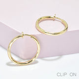 95364, 30MM, HYPO-ALLERGENIC HAMMERED ROUND HOOP CLIP ON EARRING