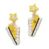 95367, STAR ACCENT SNEAKERS SHOE SEED BEAD EARRING