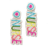 95373, "NURSE" SEED BEAD EARRING