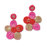 95375, FLOWER SEED BEAD EARRING