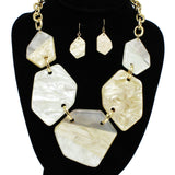 95384, GEOMETRIC GLITTER CELLULOID ACETATE NECKLACE