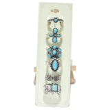 95389, WESTERN TURQUOISE STONE STRETCH RING SET