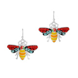 95393, BEE SEED BEAD ENAMEL DANGLE EARRING