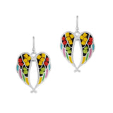 95393, ANGEL WINGS SEED BEAD ENAMEL DANGLE EARRING