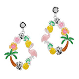 Tropical Flamingo Enamel Earring